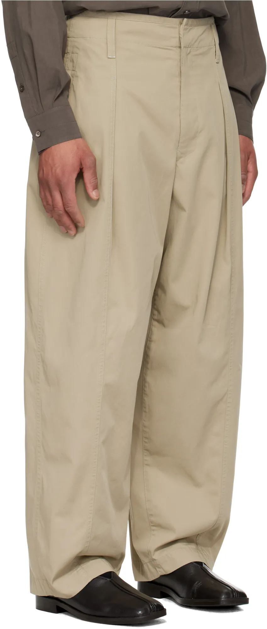 Pleated Wide Leg Chino Pants