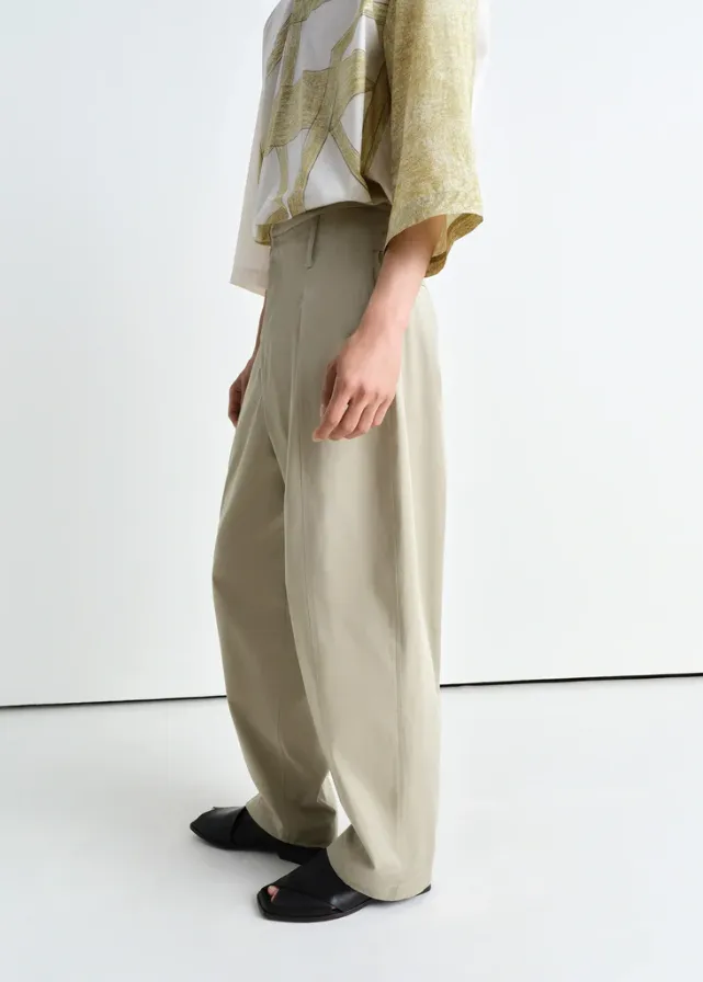 Pleated Wide Leg Chino Pants