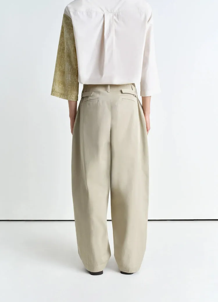 Pleated Wide Leg Chino Pants
