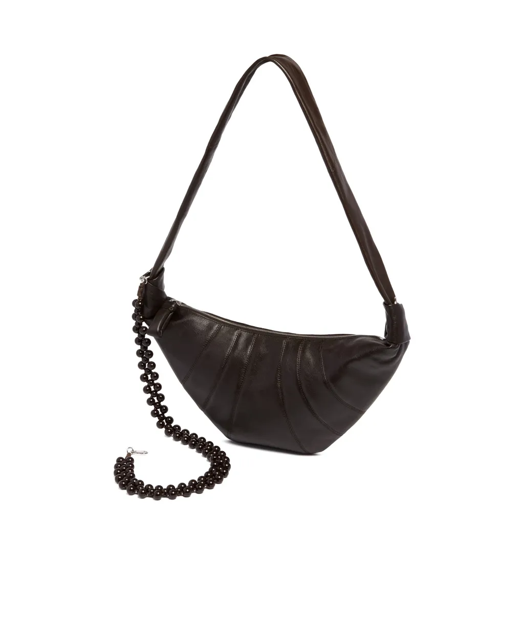 Pearls Croissant Medium Zipped Crossbody Bag