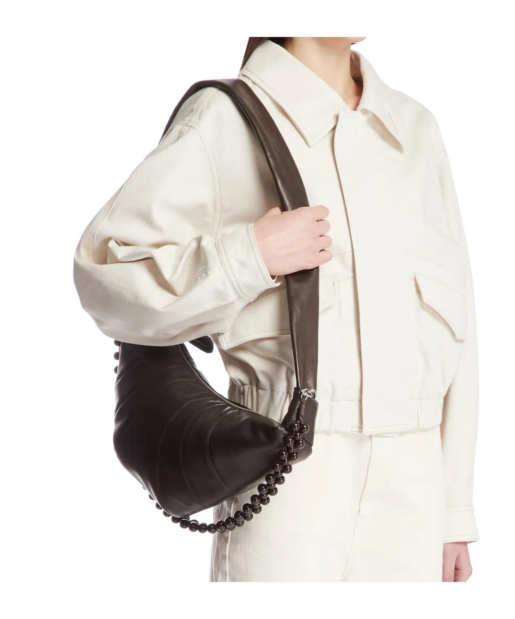 Pearls Croissant Medium Zipped Crossbody Bag