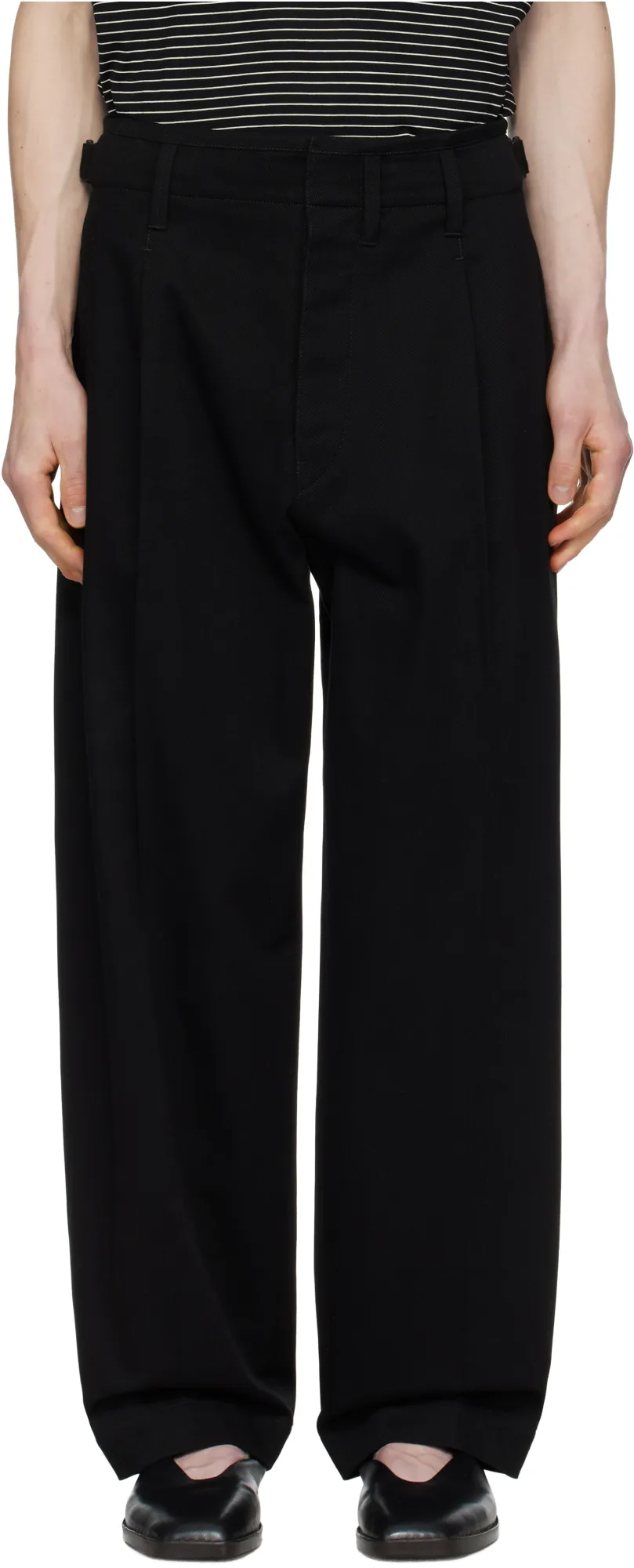 Pleated Straight Leg Trousers