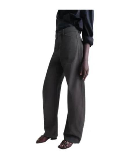 High-Waisted Curved Trousers