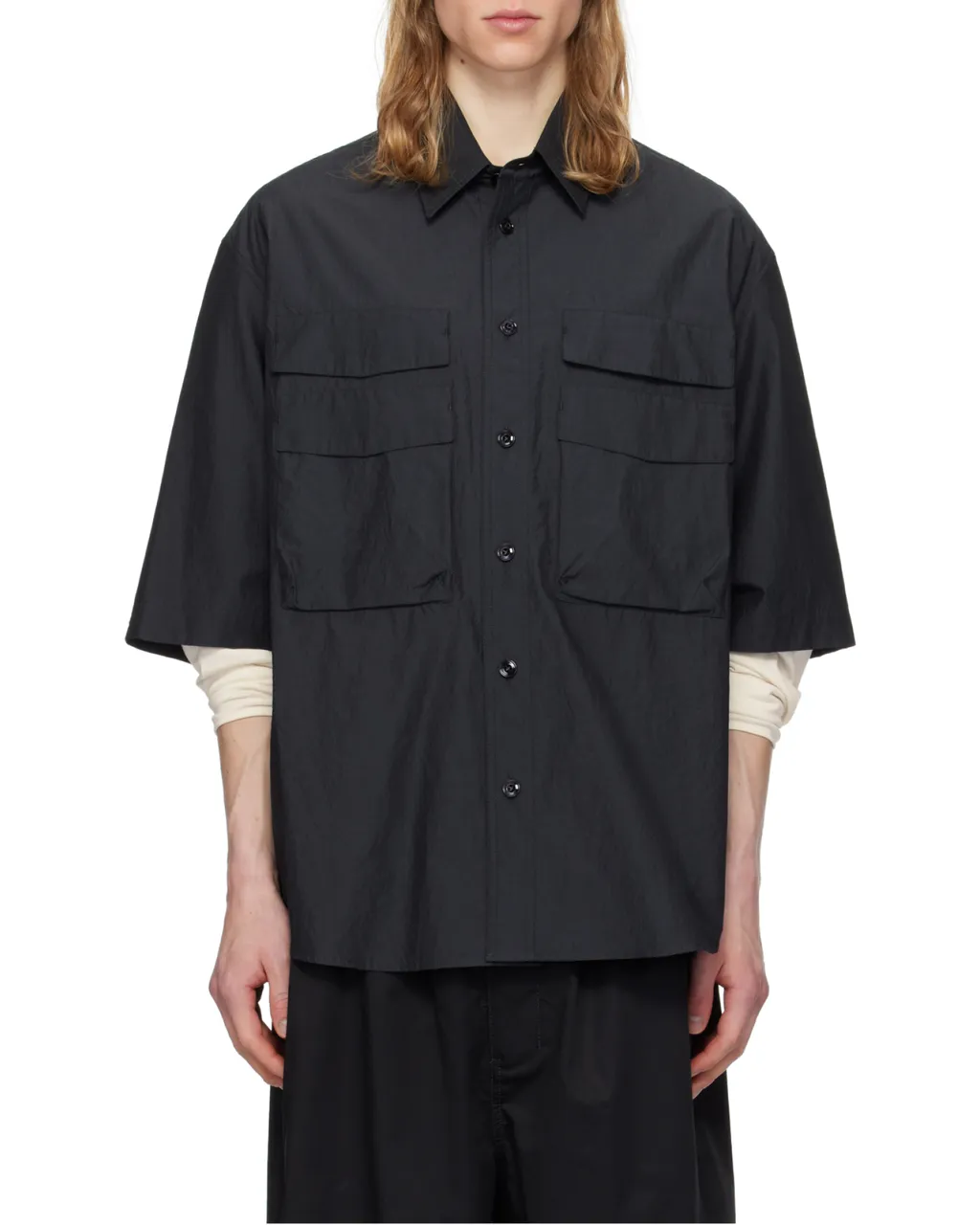 Button-Detailed Collared Shirt