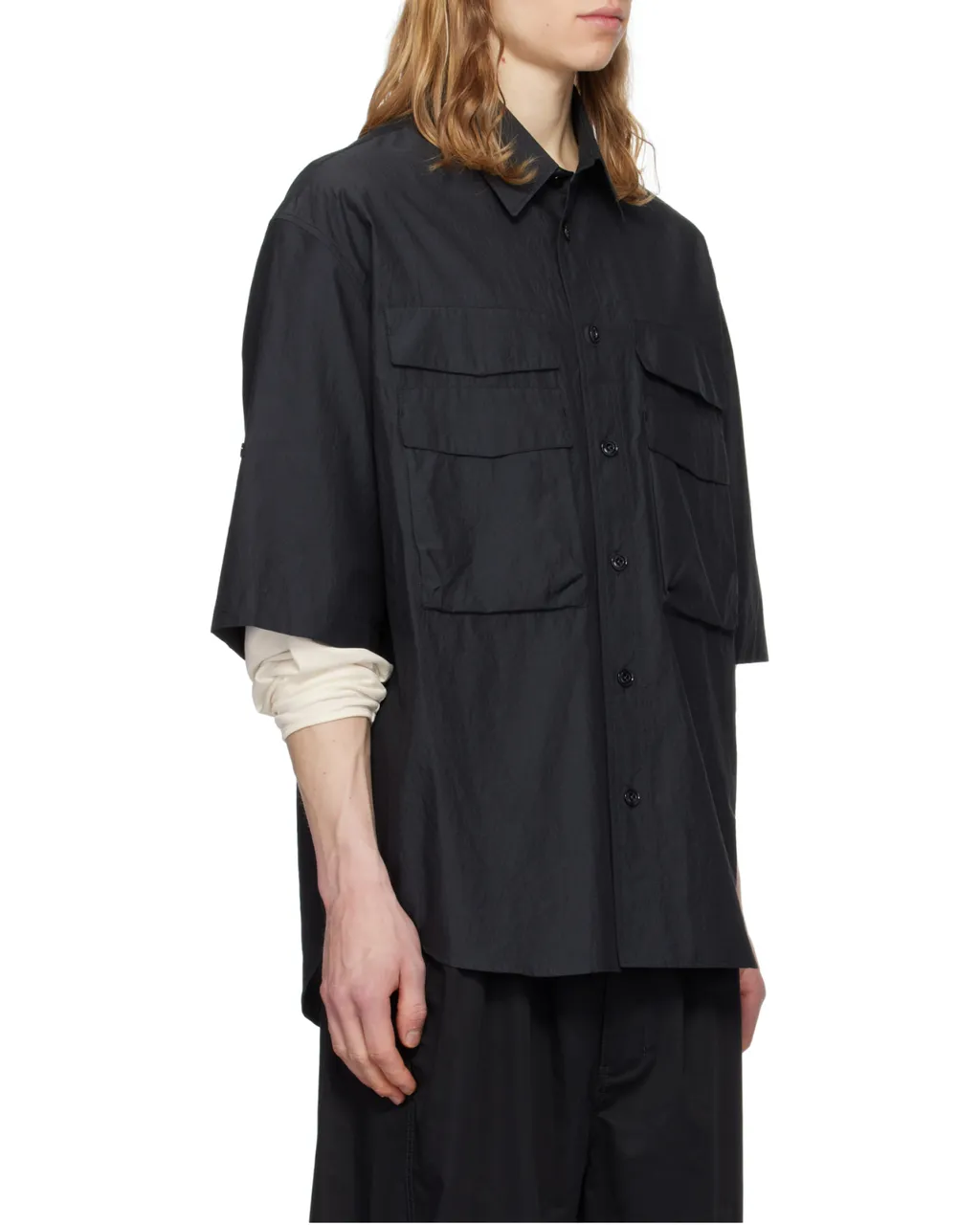 Button-Detailed Collared Shirt