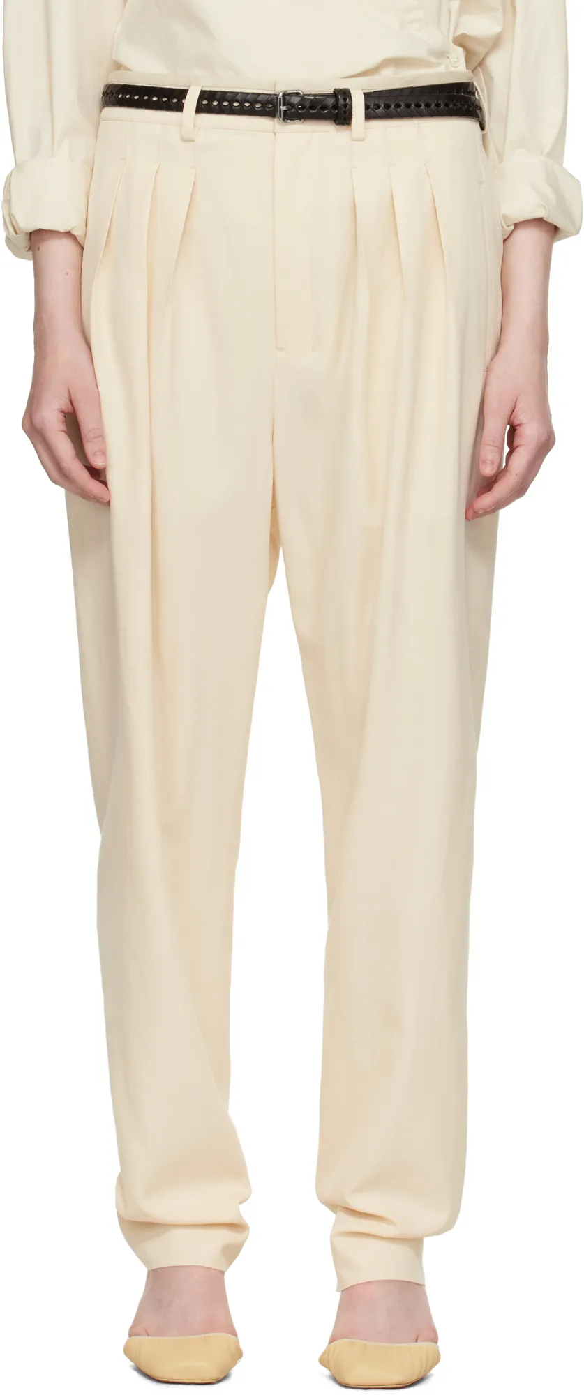 Pleated Wide-Leg Pants