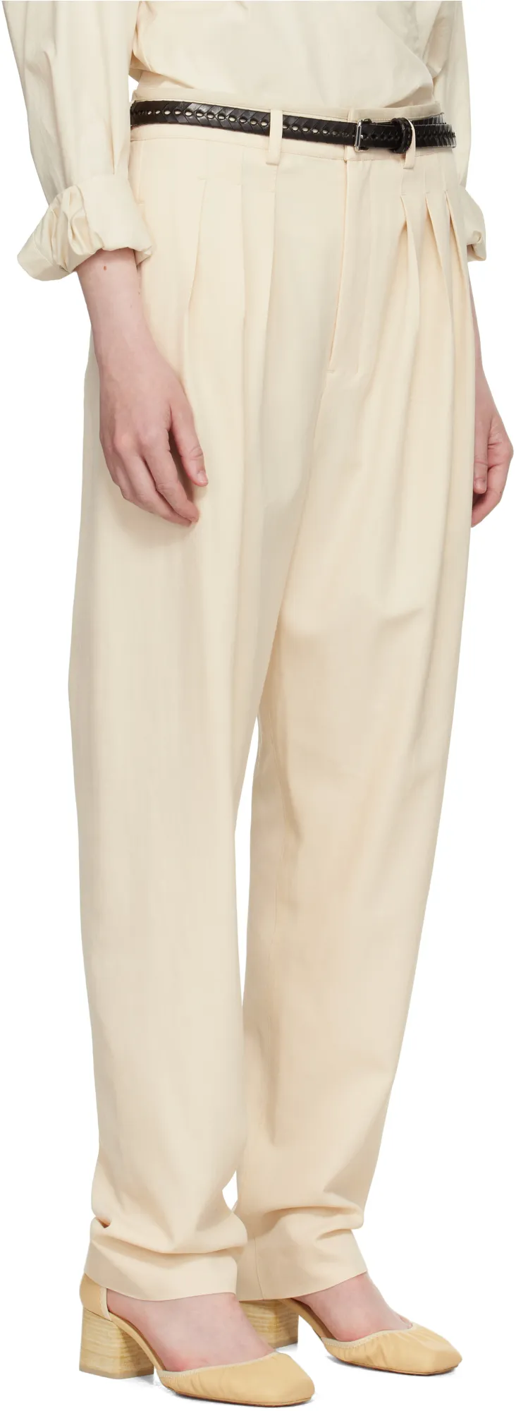 Pleated Wide-Leg Pants