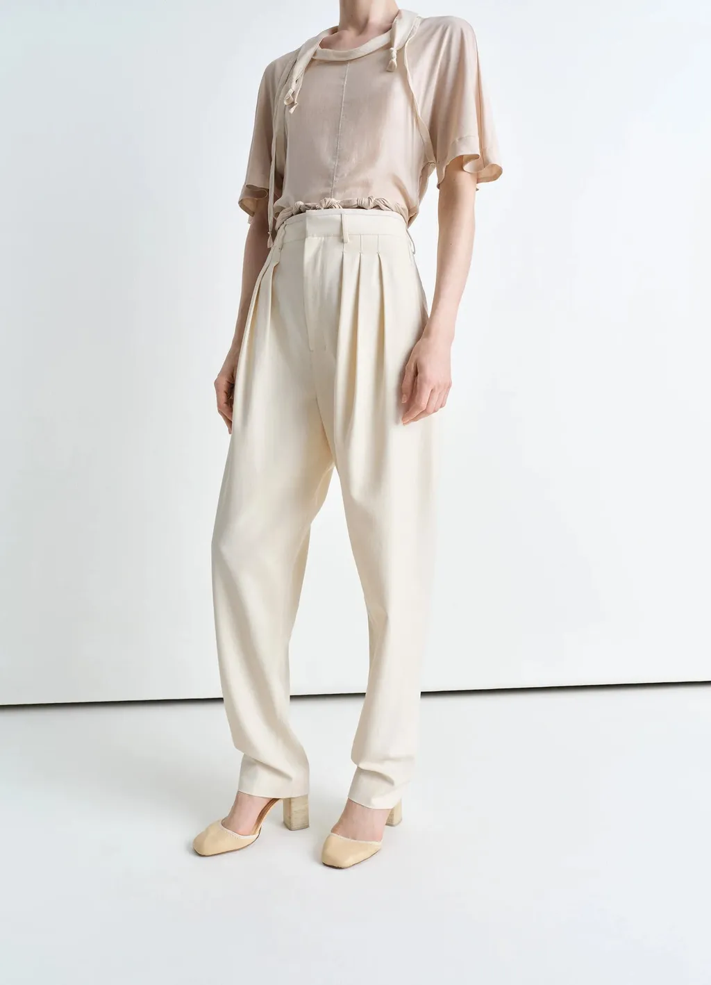 Pleated Wide-Leg Pants