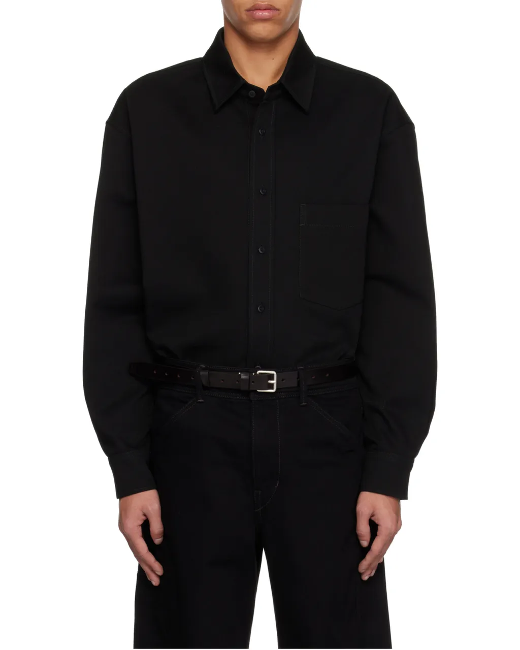 Long-Sleeved Drop Shoulder Overshirt