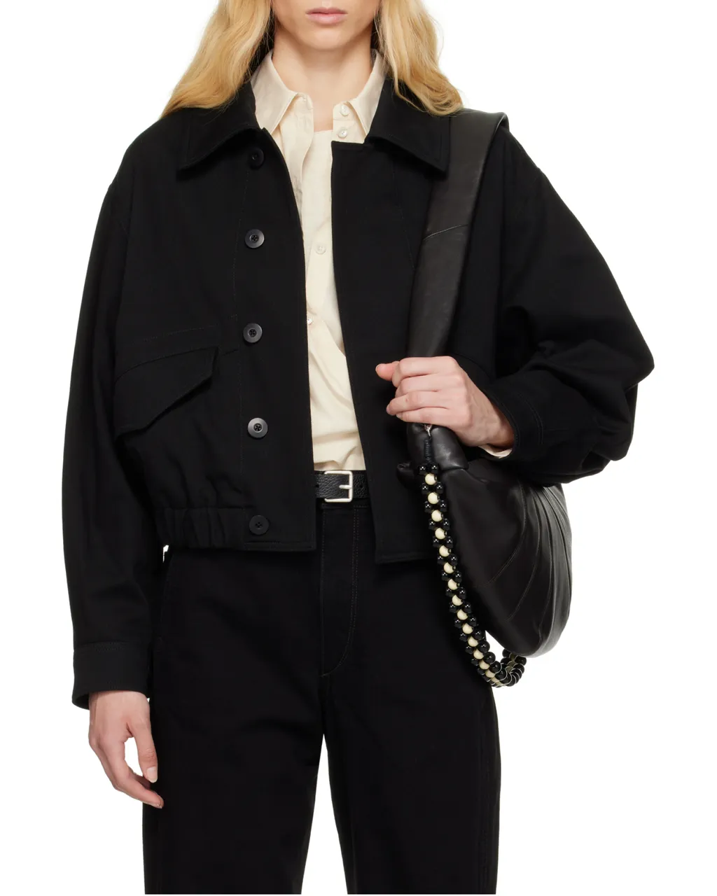 Elasticated Hem Twill Bomber Jacket