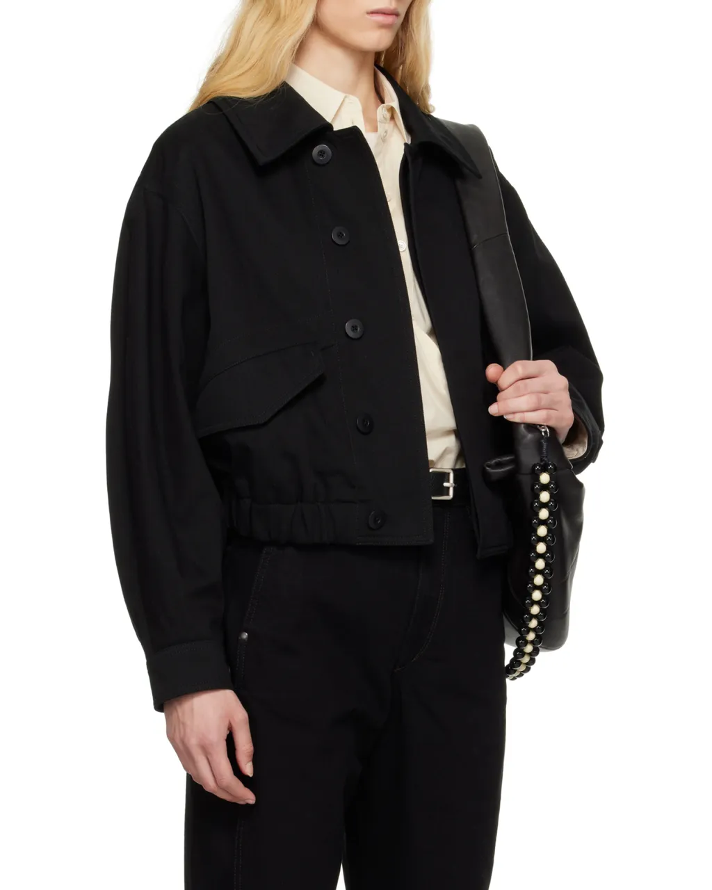 Elasticated Hem Twill Bomber Jacket