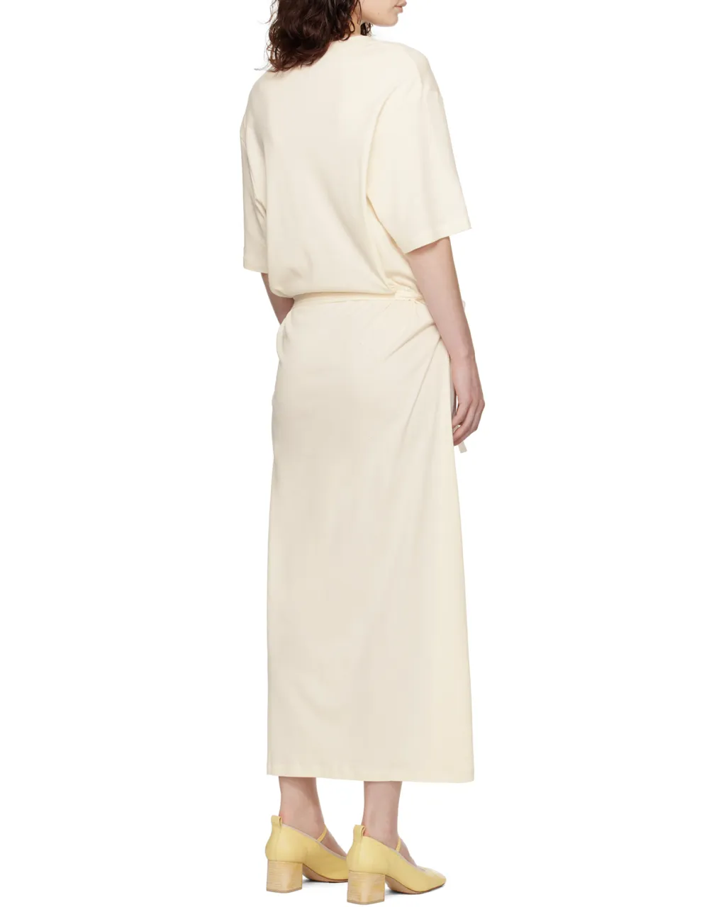 Short Sleeved Belted Maxi Dress