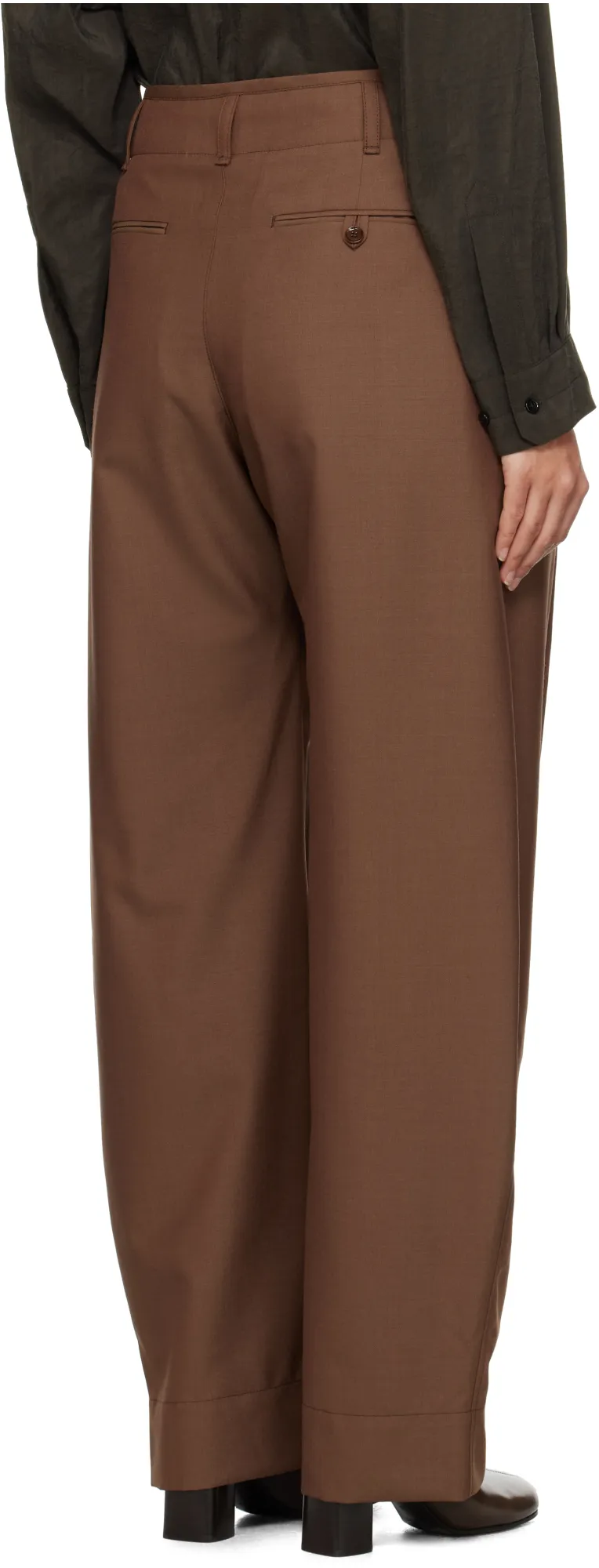 Curved Leg Tailored Trousers