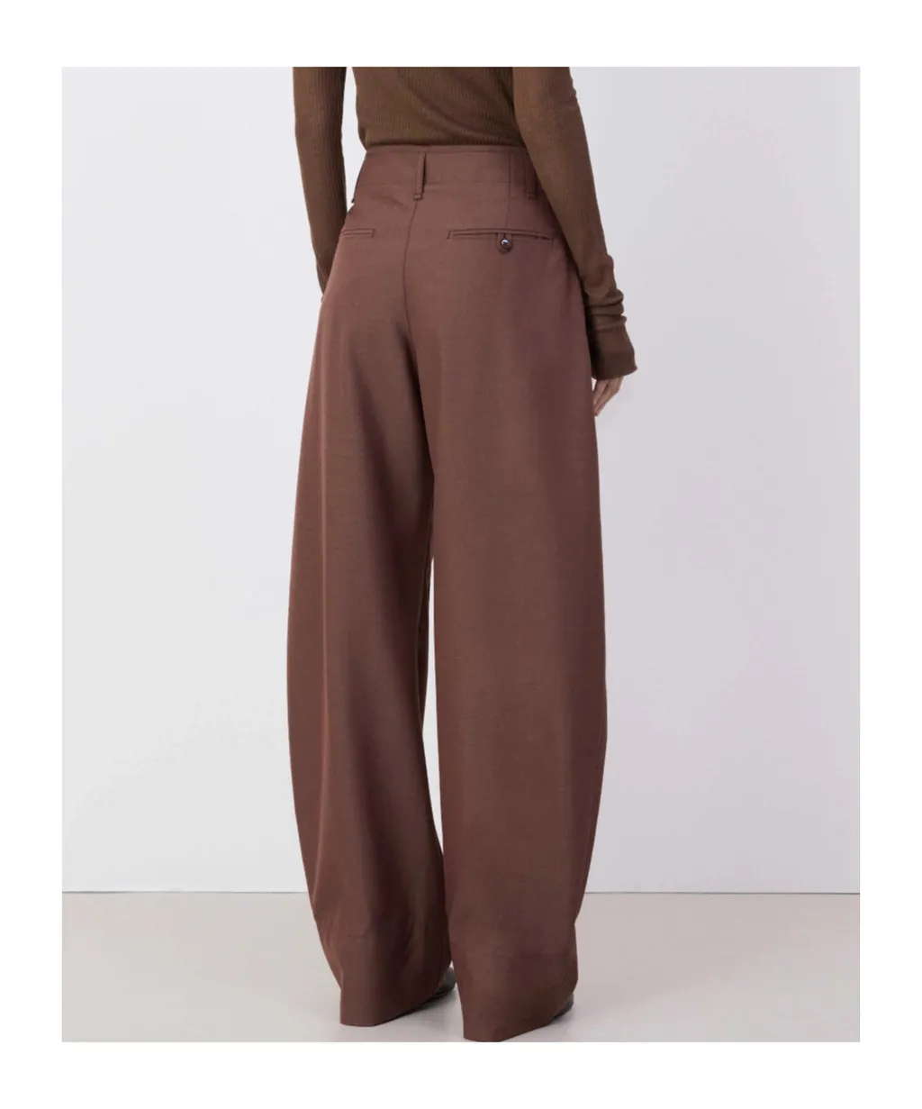 Curved Leg Tailored Trousers