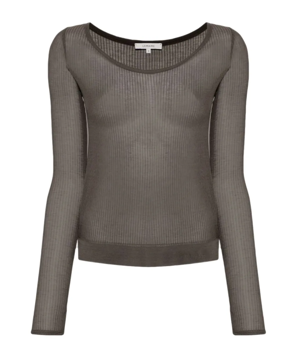 Seamless Crewneck Sheer Top