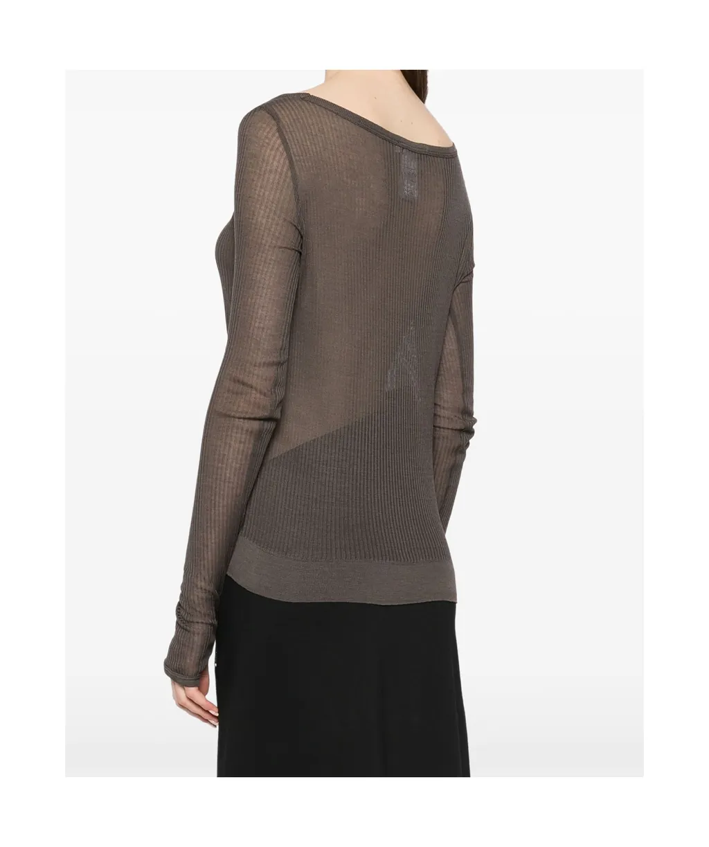 Seamless Crewneck Sheer Top