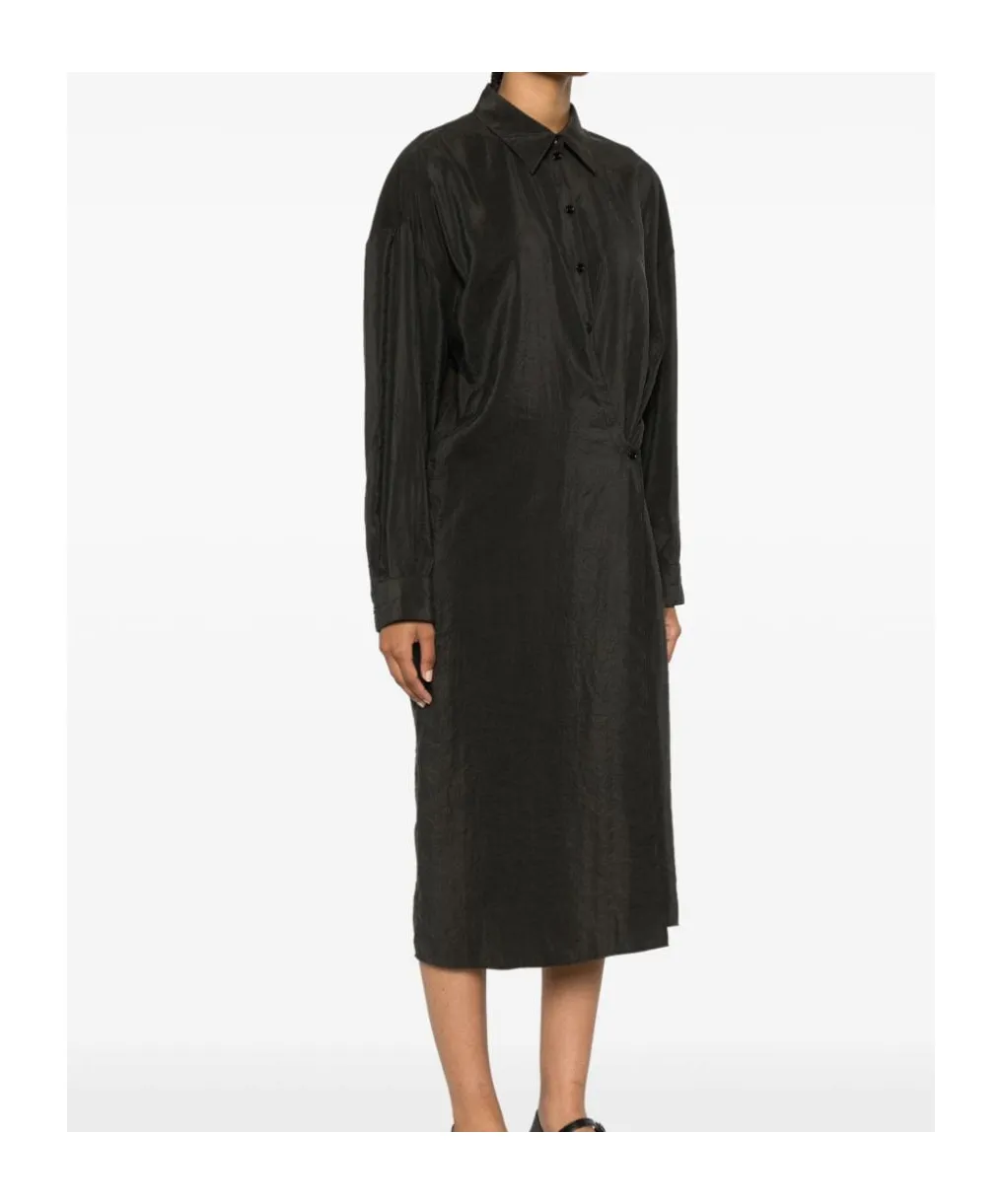 Straight Collar Twisted Dress