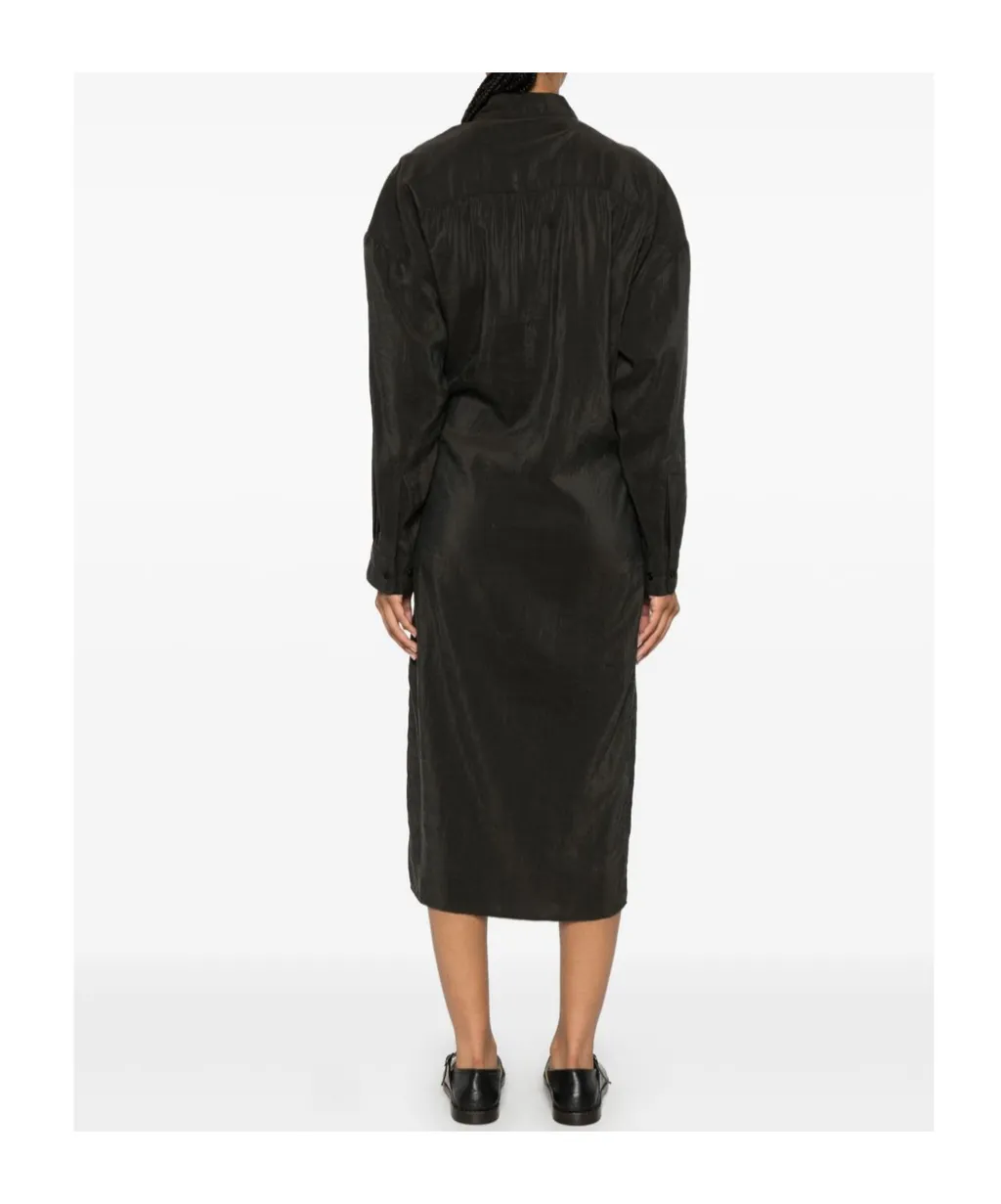 Straight Collar Twisted Dress