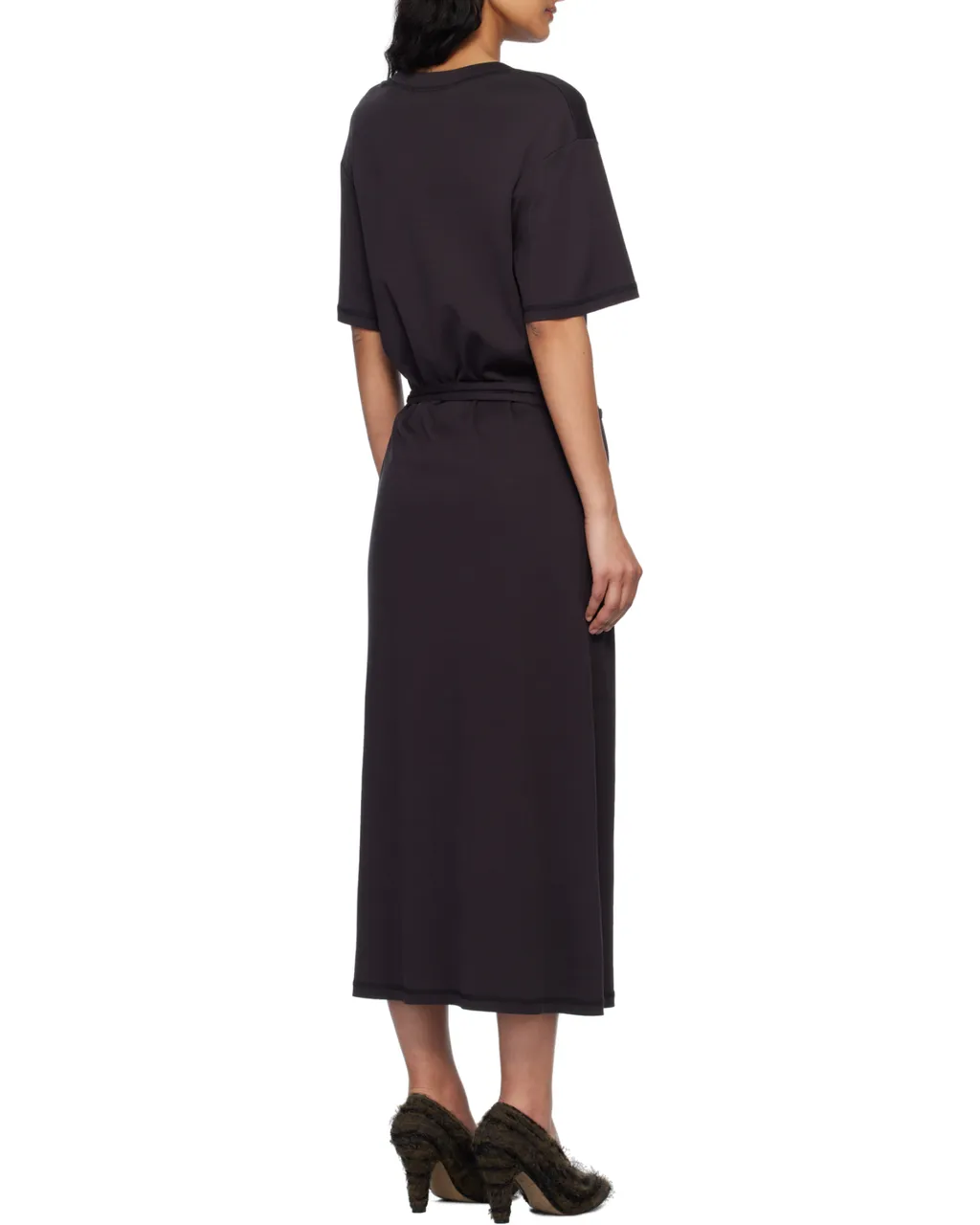Belted Dropped Shoulder Maxi Dress