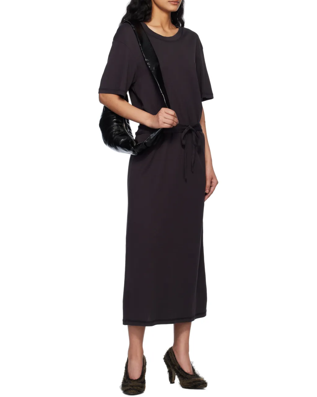Belted Dropped Shoulder Maxi Dress