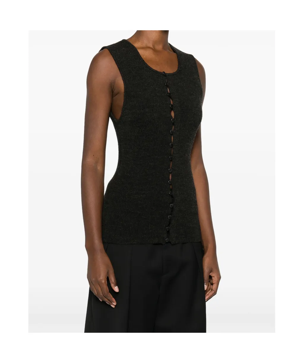 Sleeveless Knitted Cardigan