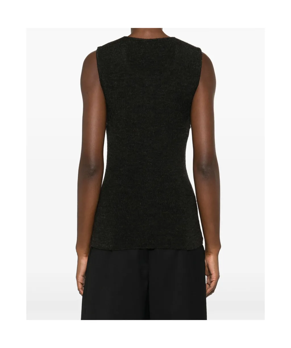 Sleeveless Knitted Cardigan