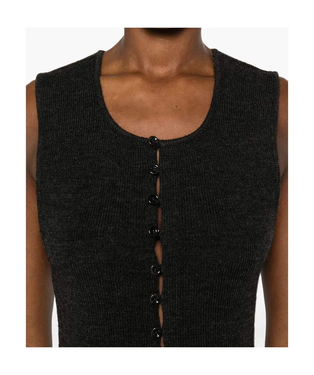 Sleeveless Knitted Cardigan