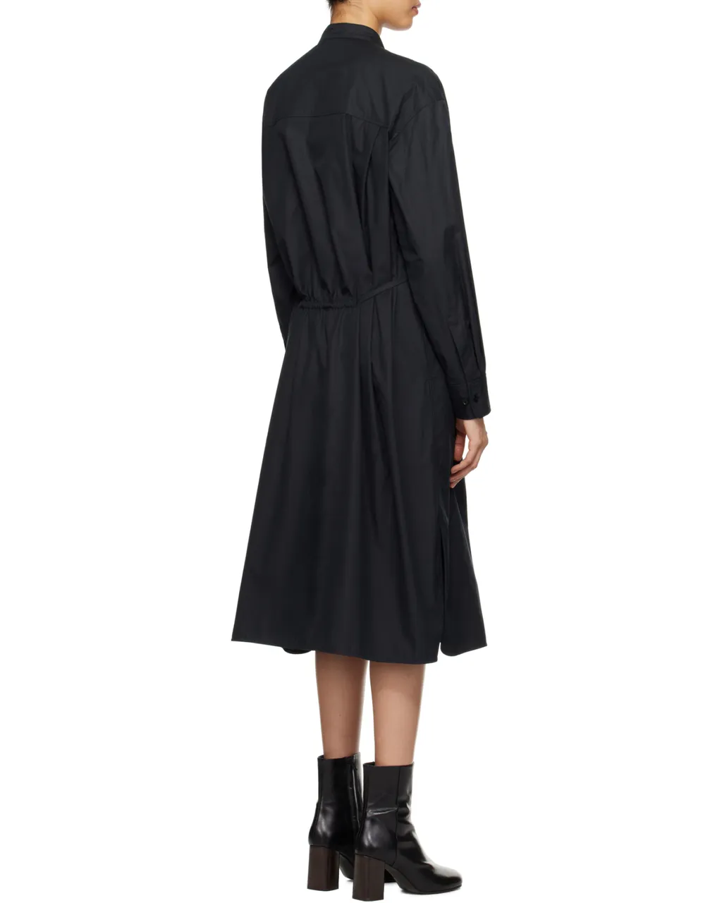 Drawstring Long Sleeved Shirt Dress