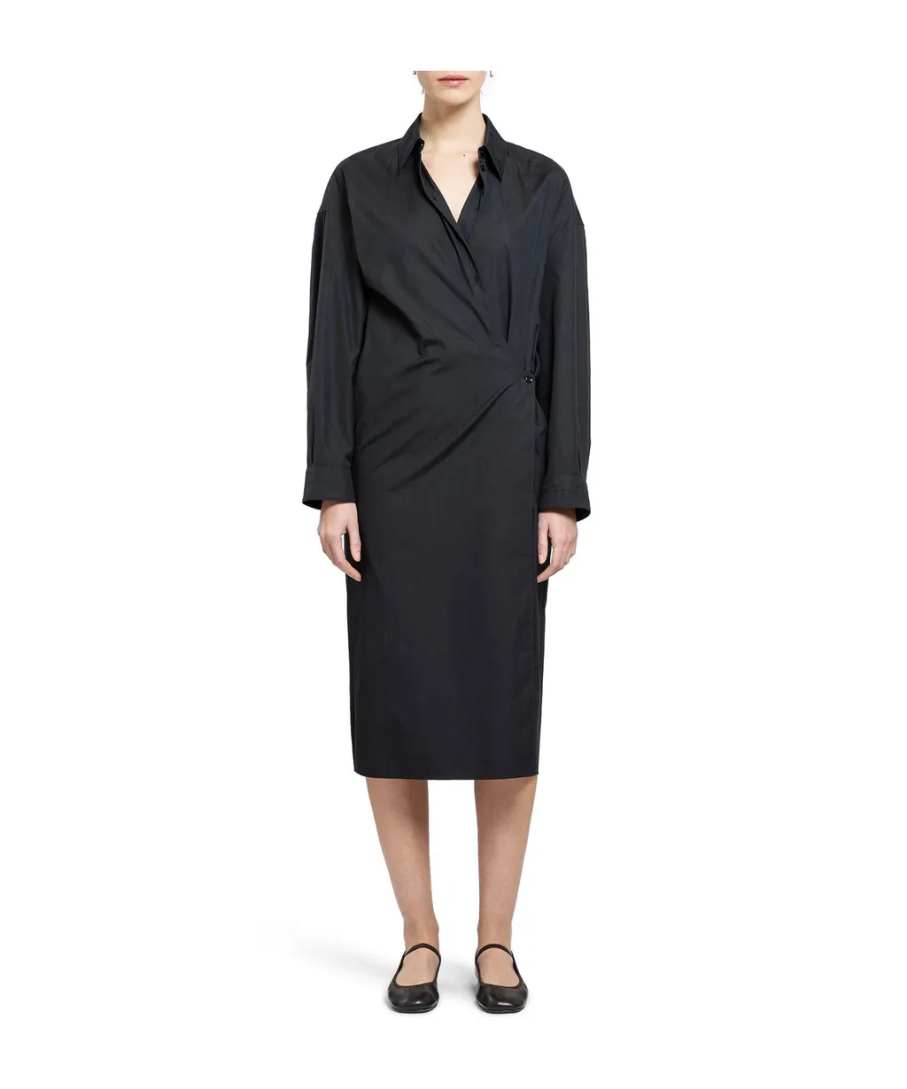 Drawstring Long Sleeved Shirt Dress