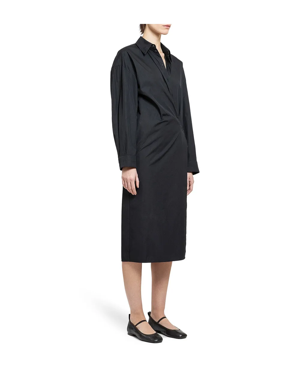 Drawstring Long Sleeved Shirt Dress