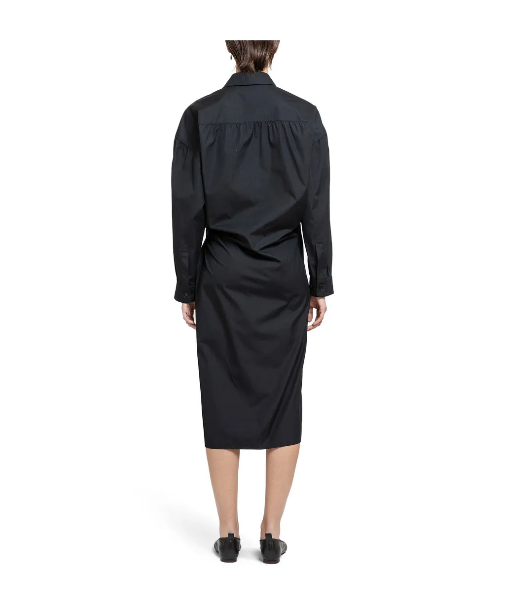Drawstring Long Sleeved Shirt Dress