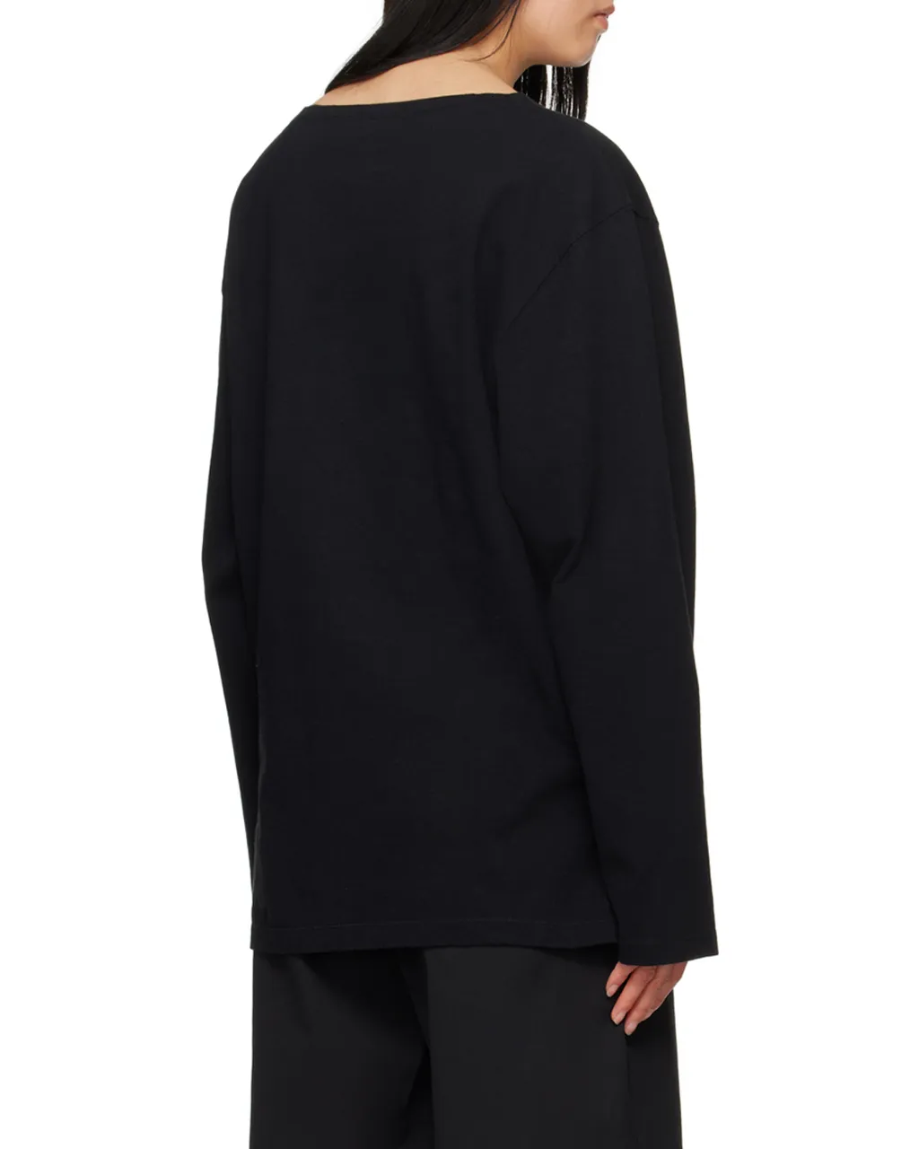 Wide Neck Long-Sleeved T-Shirt