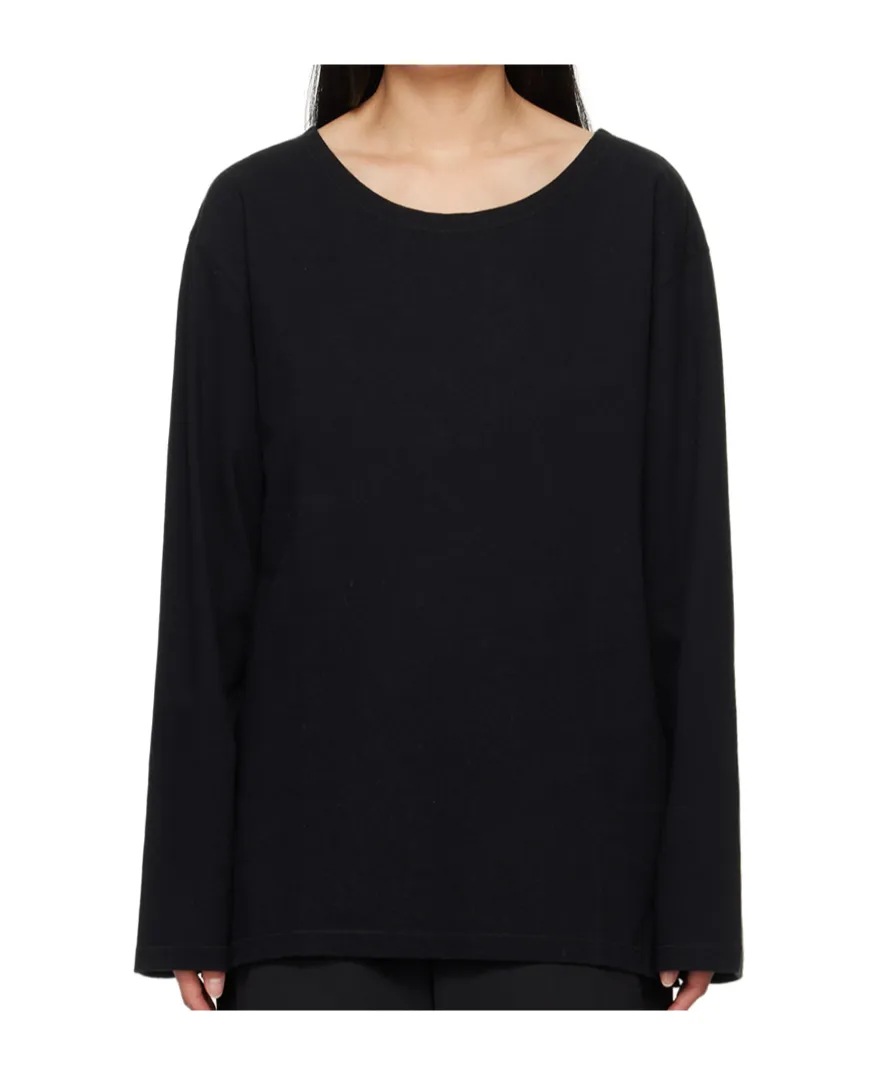 Wide Neck Long-Sleeved T-Shirt