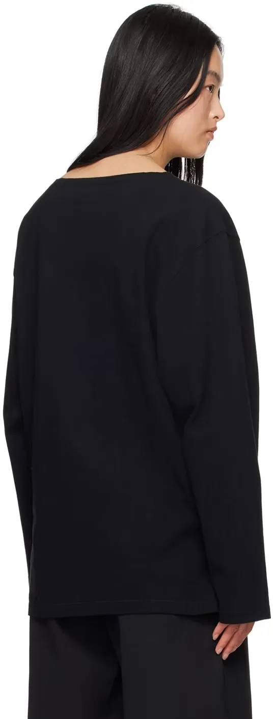 Wide Neck Long-Sleeved T-Shirt