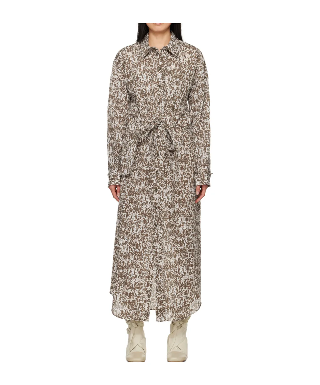 Printed Lapel Dress