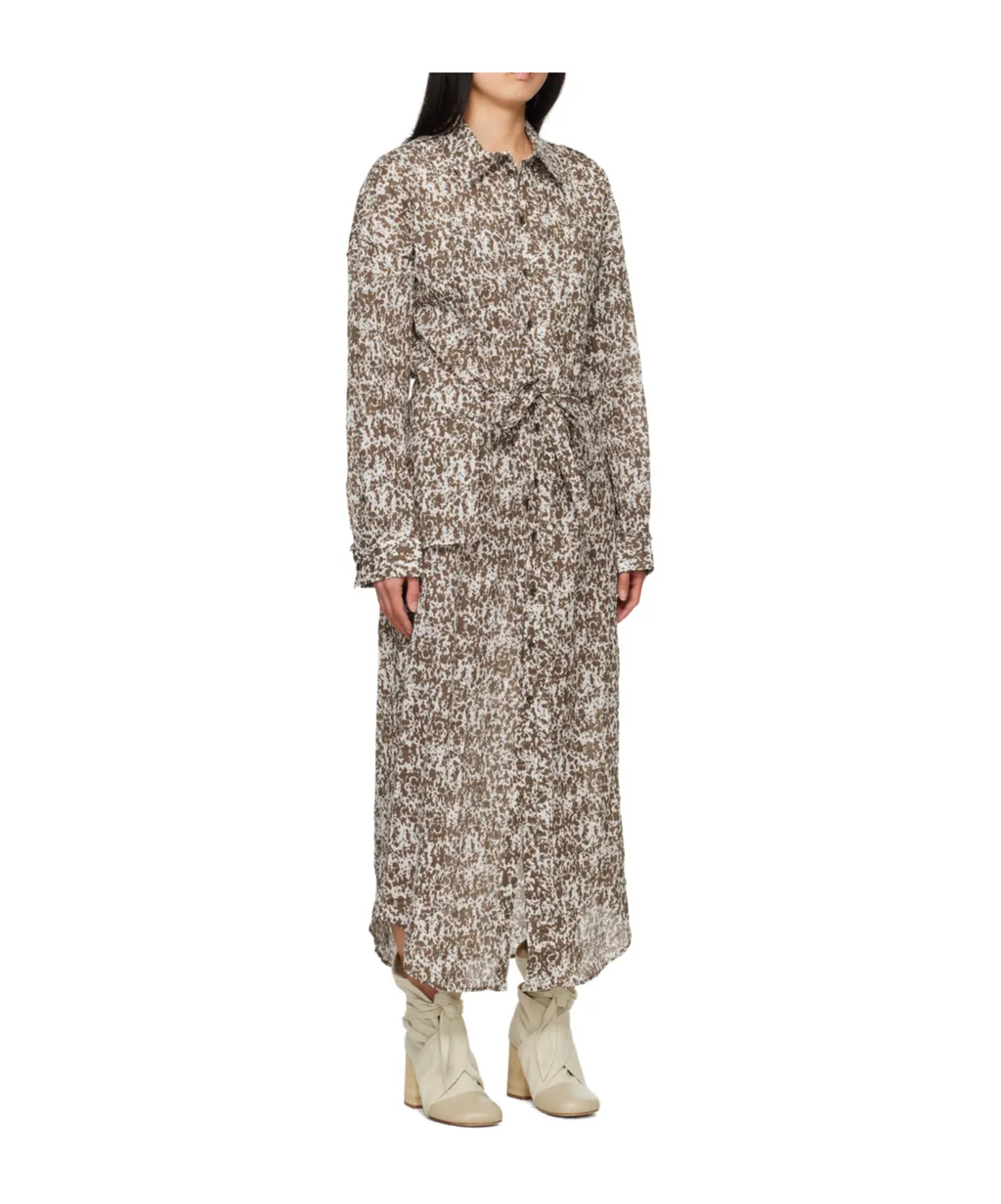 Printed Lapel Dress
