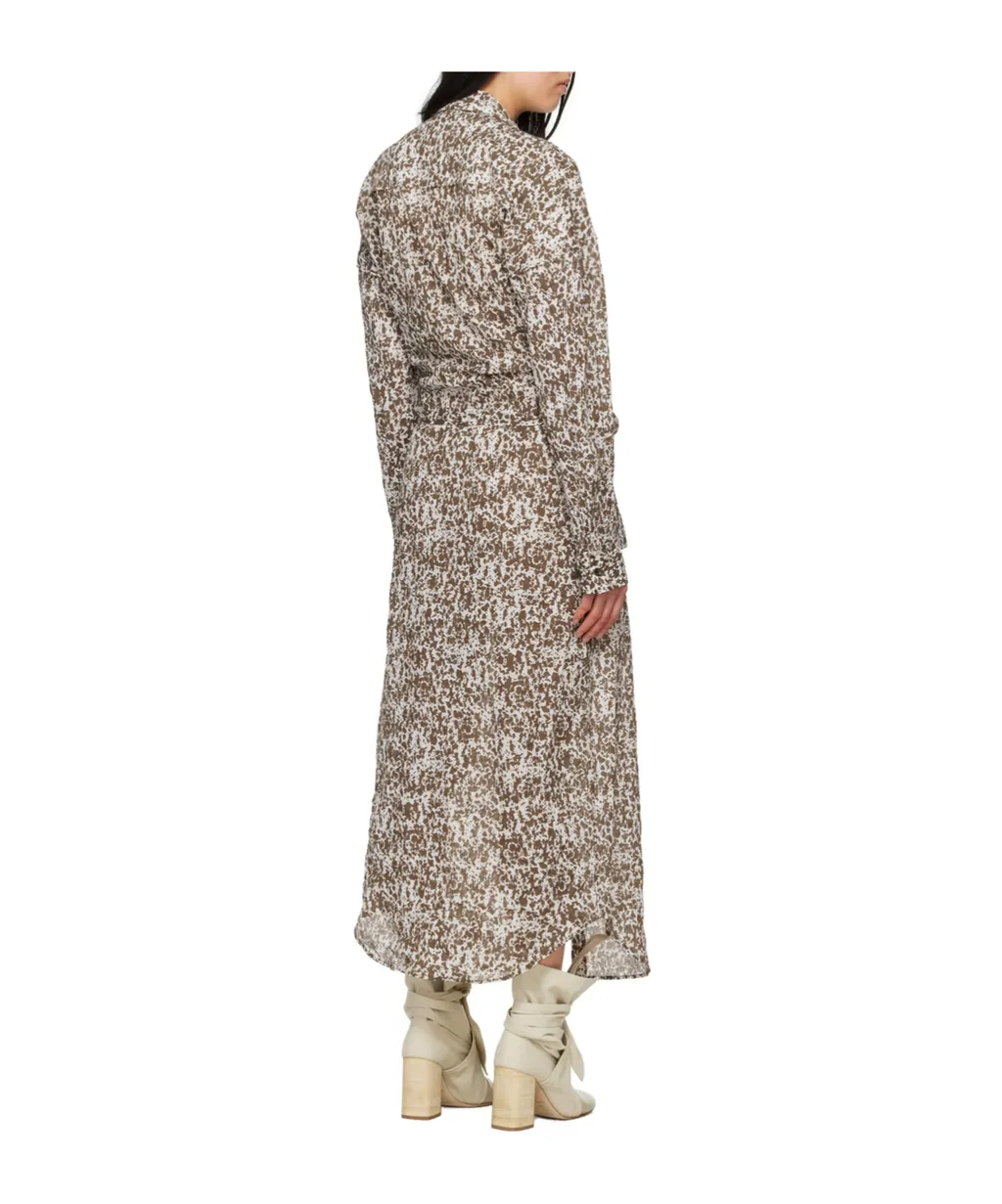 Printed Lapel Dress