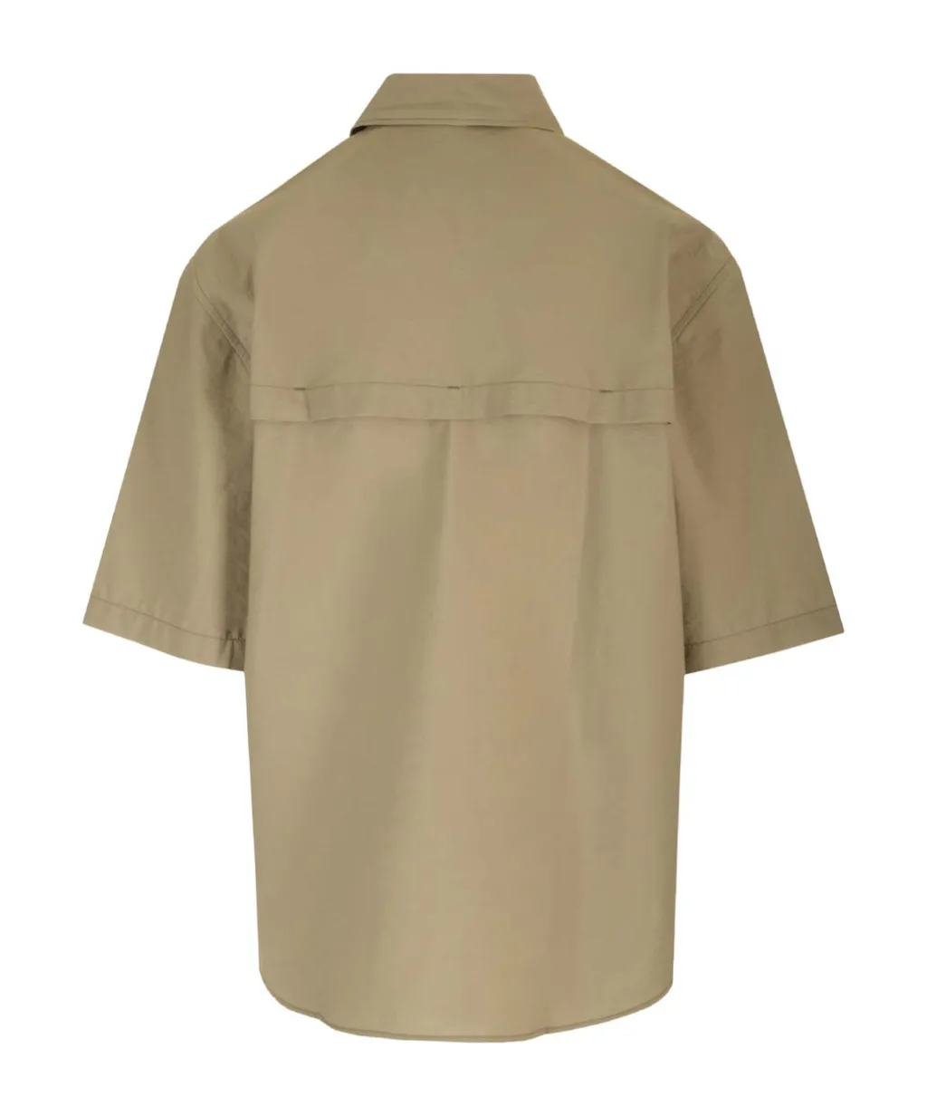 Button-Up Curved Hem Shirt