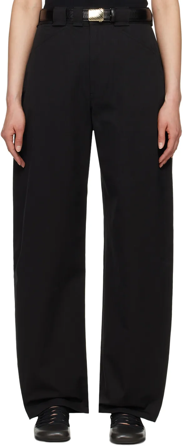 Asymmetrical Belt Ring Casual Pants