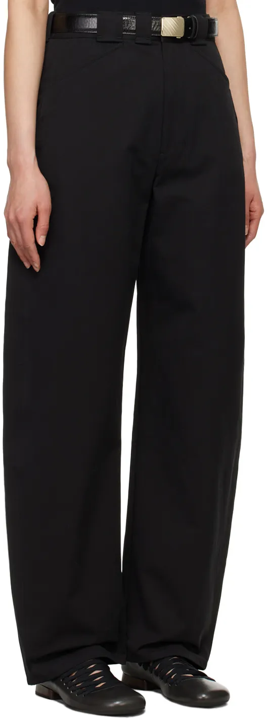 Asymmetrical Belt Ring Casual Pants
