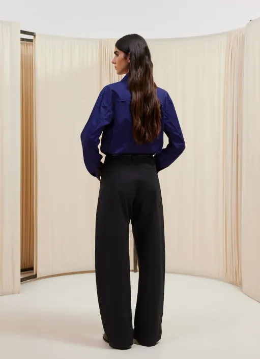 Asymmetrical Belt Ring Casual Pants