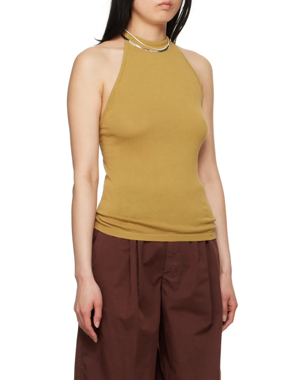 Backless Knitted Neck Vest