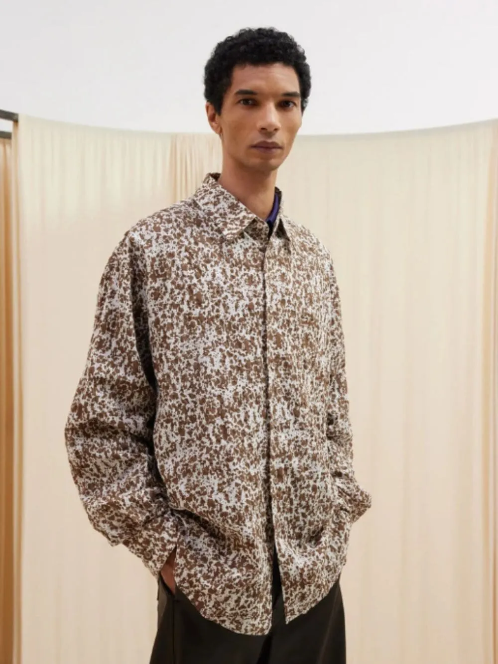 Camouflage Printed Long-Sleeved Shirt