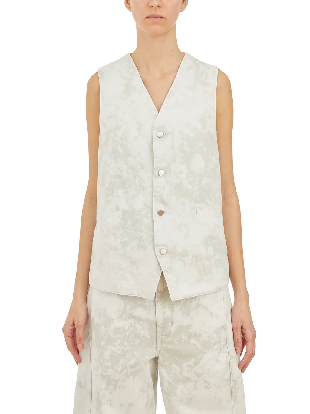 Single-Breasted Sleeveless Vest