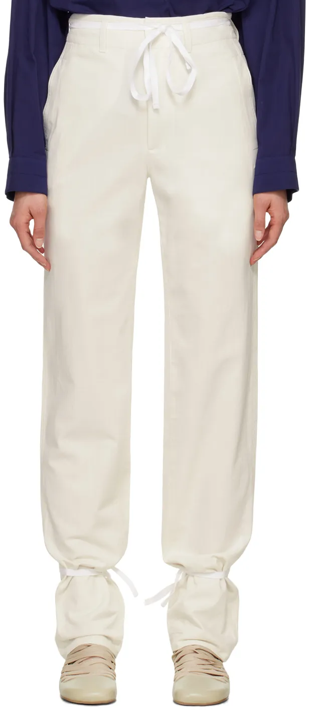 Chambray Drawstring Tapered Trousers