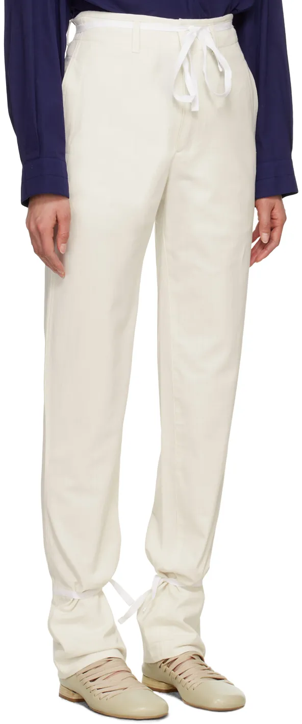 Chambray Drawstring Tapered Trousers