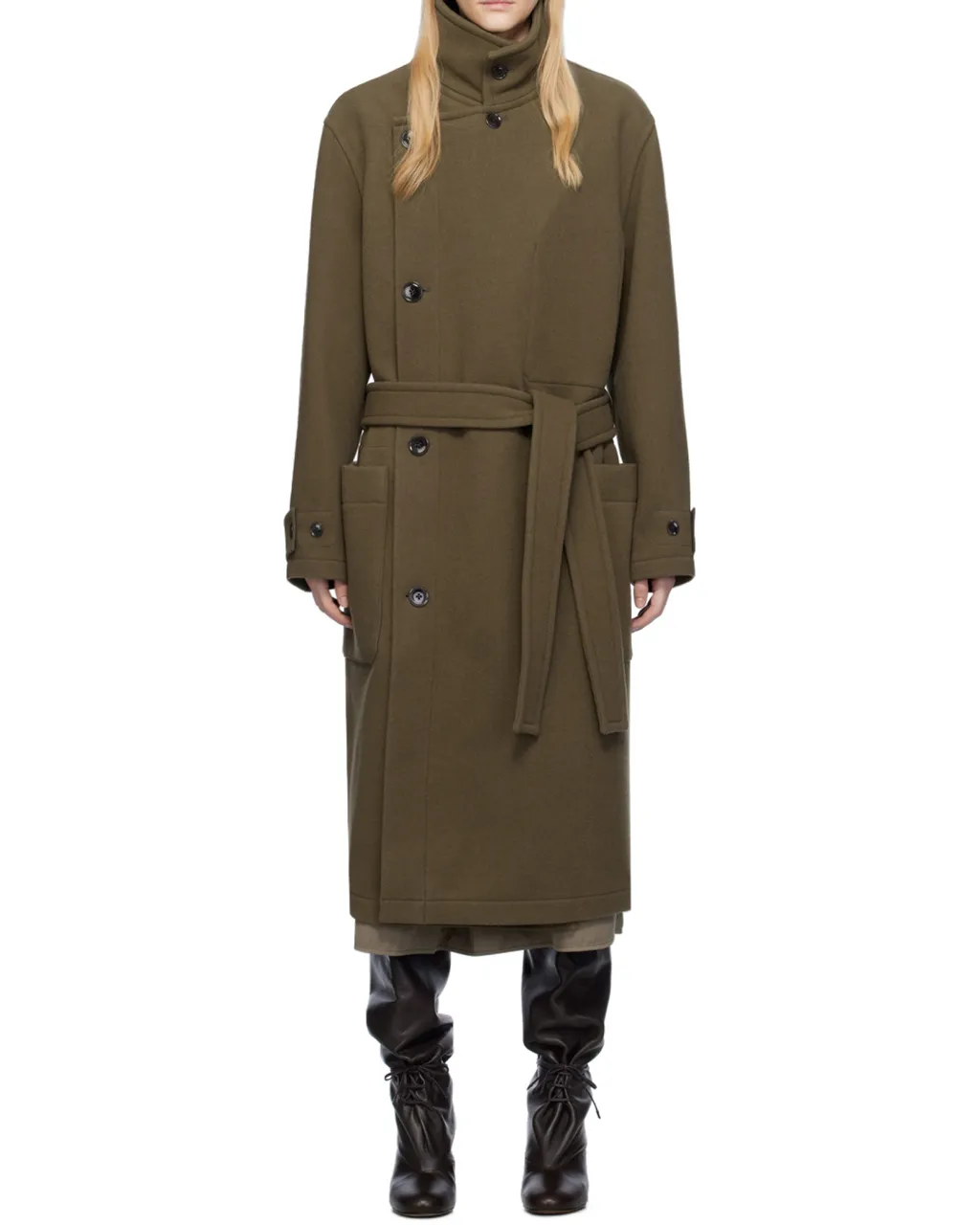 Double-Breasted Belted Coat