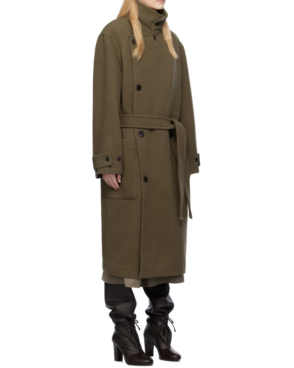 Double-Breasted Belted Coat