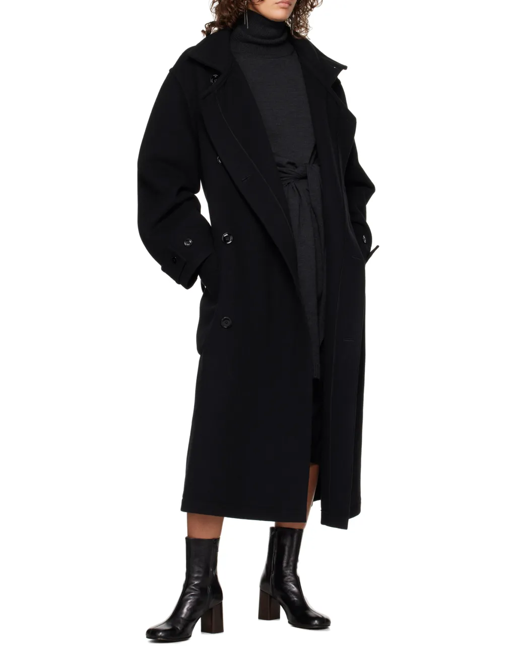 Single-Breasted Wrapped Coat