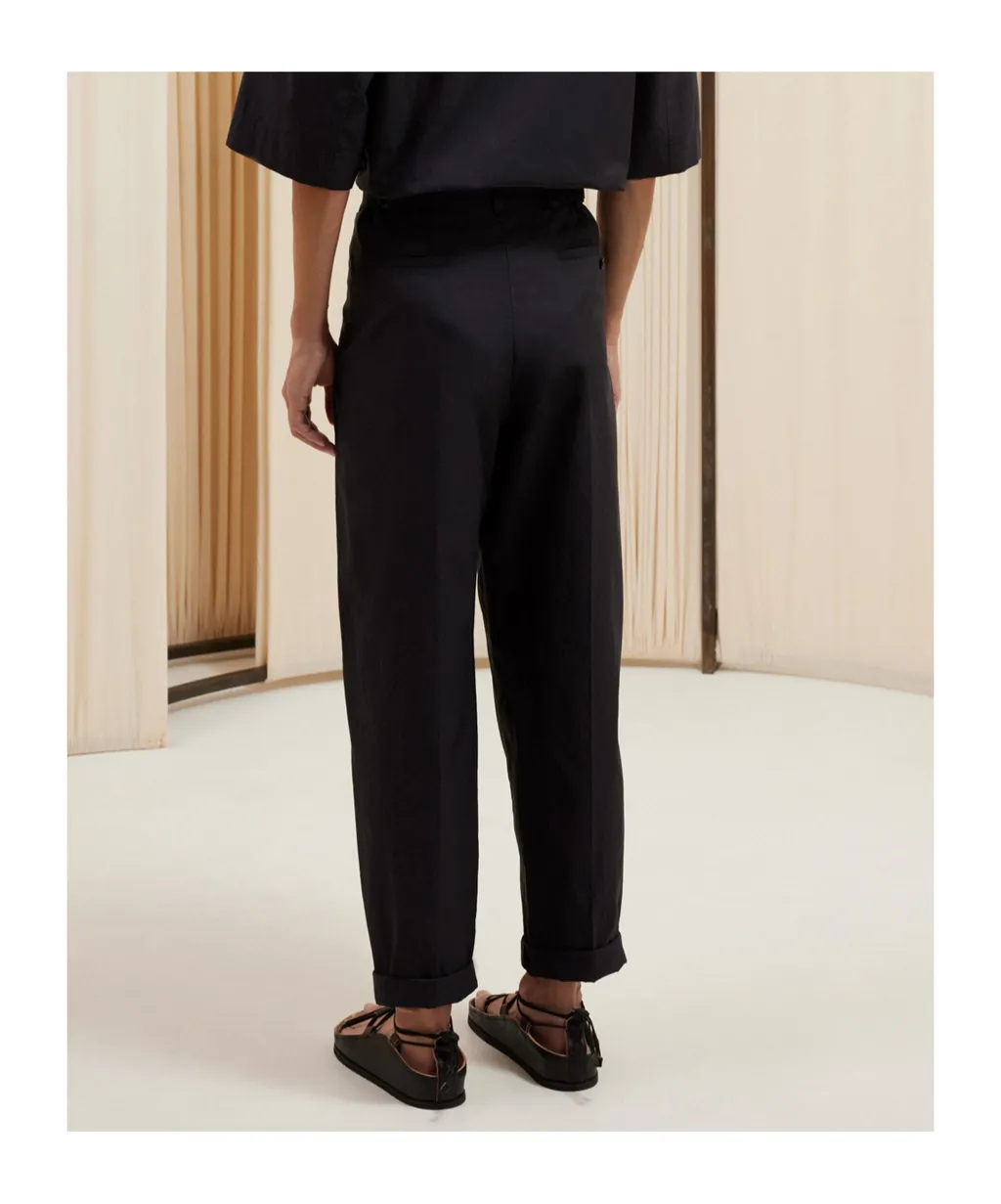 Zipped Tapered Leg Trousers